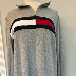 Tommy Hilfiger Gray Long Sleeve Dress with Color Block Design